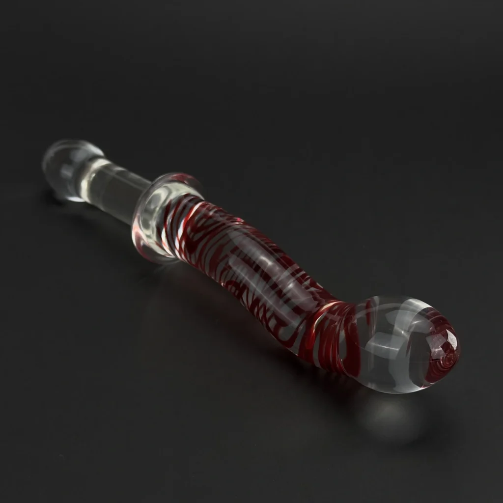 G-spot cherry affordable body-safe glass dildo graphical image