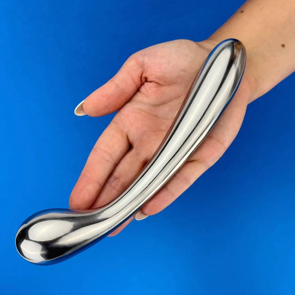 Stainless steel pressure for pleasure sliver dildo
