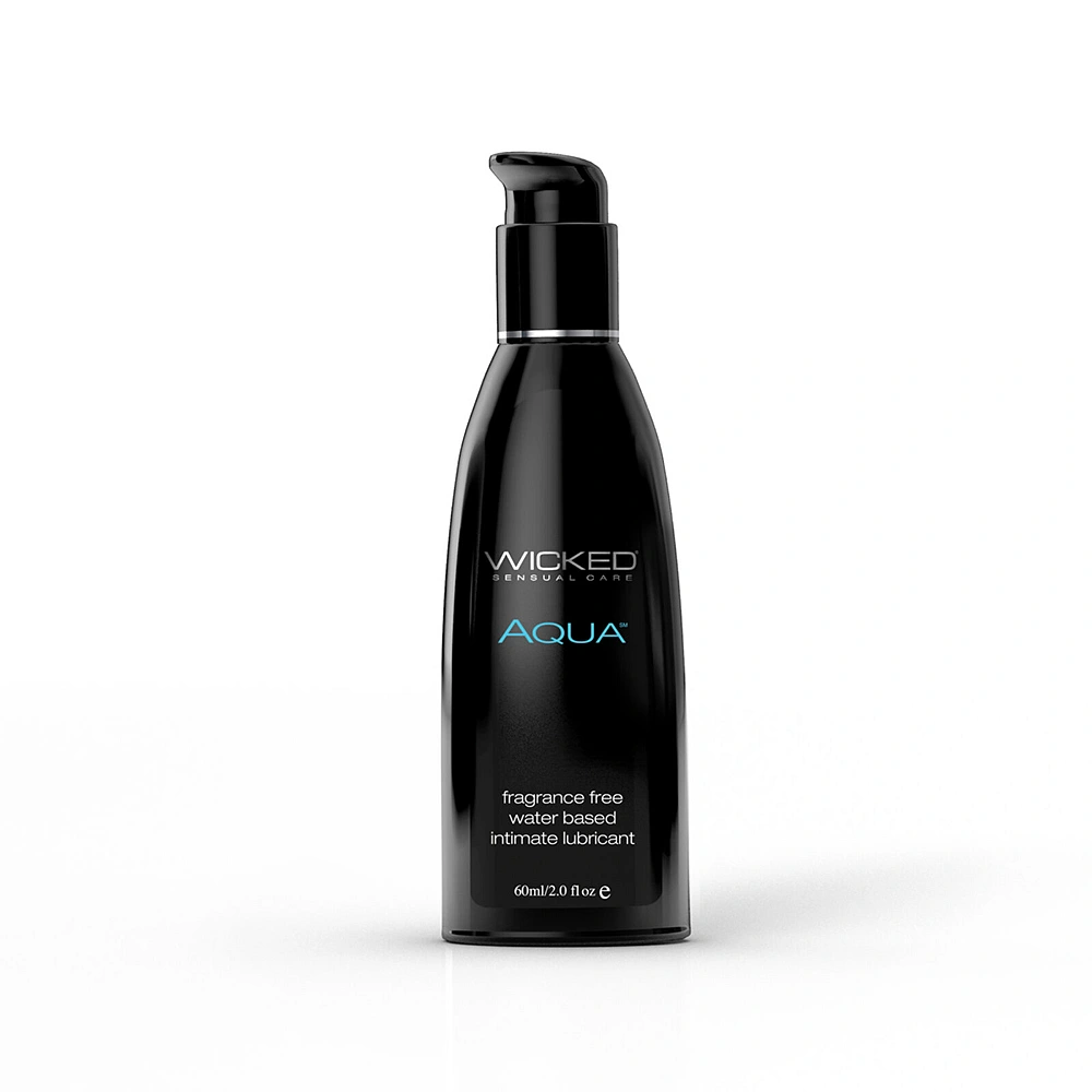 Aqua Water-based lubricant black bottle front view