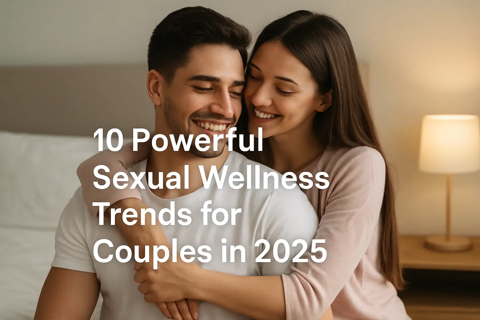Couple exploring 2025 sexual wellness trends together in a cozy, intimate setting
