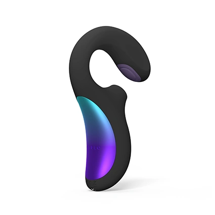 Lelo ENIGMA Double Sonic g-spot graphical image with showing black and purple vibrator