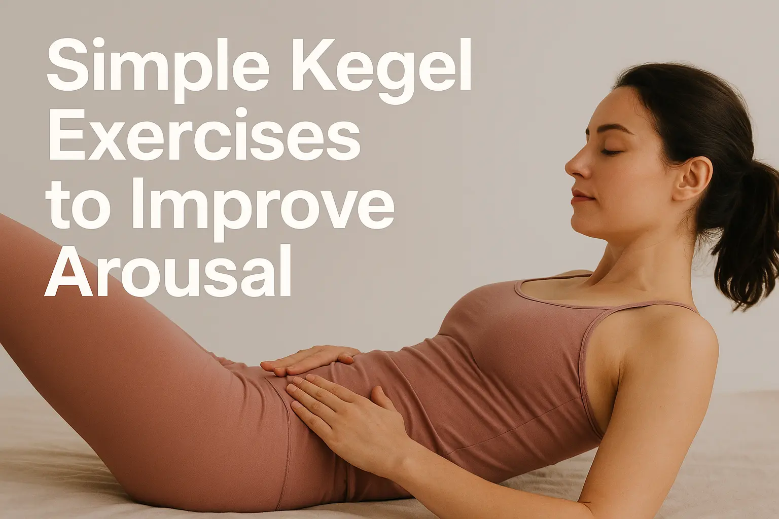Woman practicing simple kegel exercises to improve arousal with supportive LELO products on bedside table