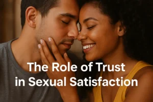 A loving couple sharing a tender moment, symbolizing the role of trust in sexual satisfaction and how emotional safety deepens intimacy.