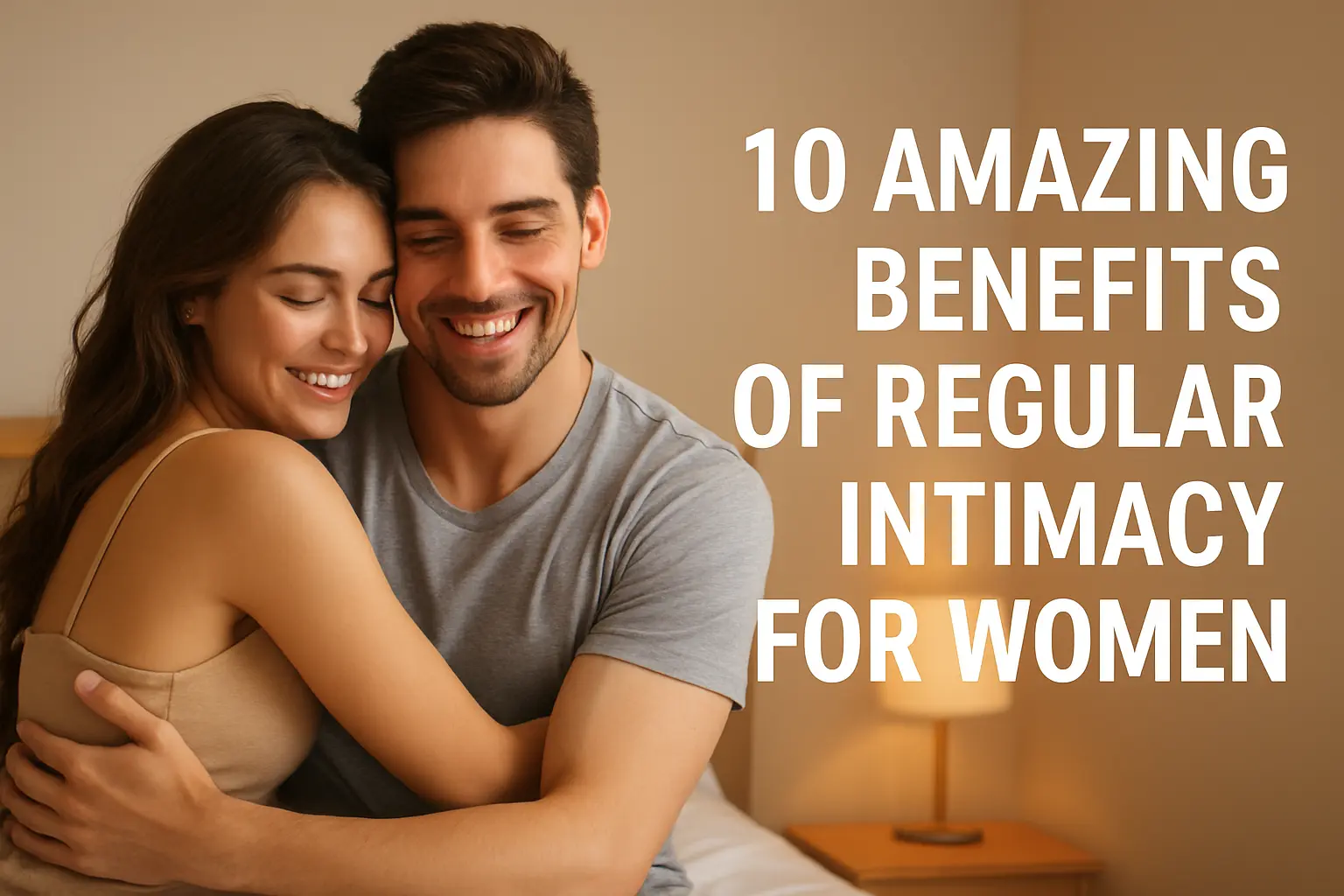 Happy couple holding hands and smiling, illustrating the benefits of regular intimacy for women, emotional connection and wellness.