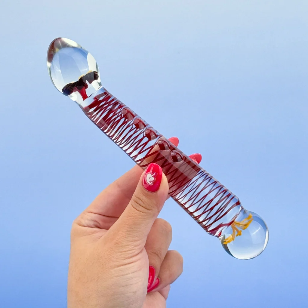 Image showing blossom G red line glass dildo