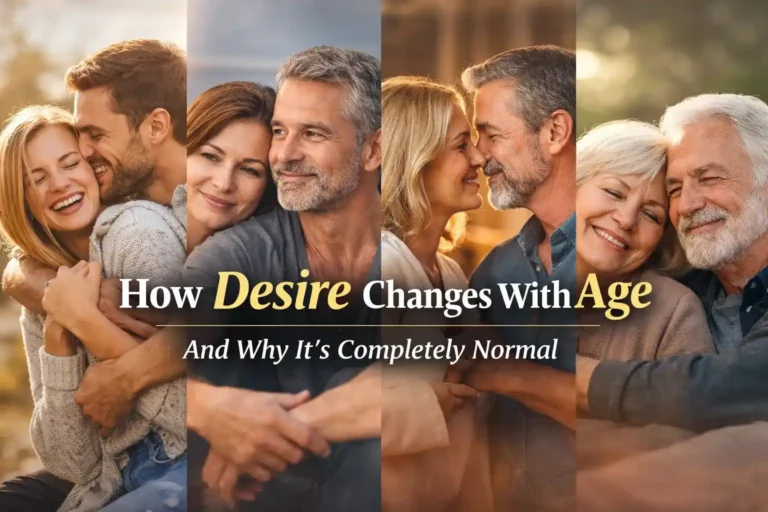 How desire changes with age shown through couples at different life stages sharing emotional intimacy